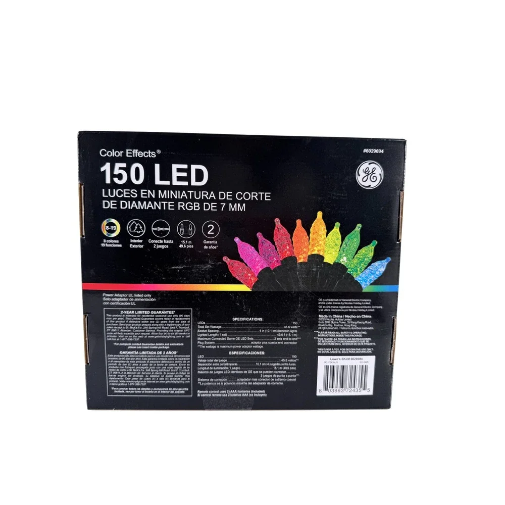 GE Color Effects 150-Count‎ 49.6 ft Color Changing LED Christmas String Lights